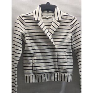 Ann Taylor LOFT Striped Blazer Womens XSP Cotton Knit‎ Jacket Top